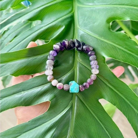 Amethyst & Amazonite Bracelet (one) - Picture 2 of 7
